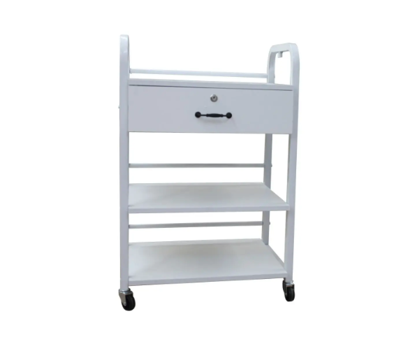 Round Metal Trolley Magnum With 3 Shelves and 1 drawer
