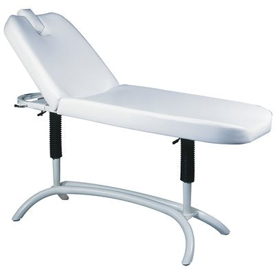 "Astra Table with flat backrest and stable designThe Astra Table features a flat backrest design for optimal comfort during beauty treatments. Its sturdy construction and high-density white mattress make it ideal for professional use."