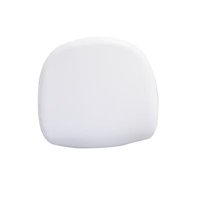 "White anatomically shaped seat with ergonomic curves for beauty professionals in salons and spas."