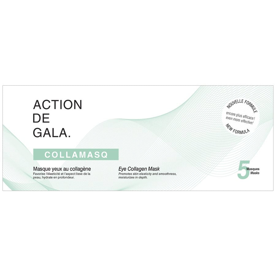 "Collamasq Eye Contour Mask by Action de Gala, 5-pack for rejuvenating and hydrating the eye area. it reduces puffiness, fine lines, and dark circles for a refreshed, youthful appearance."