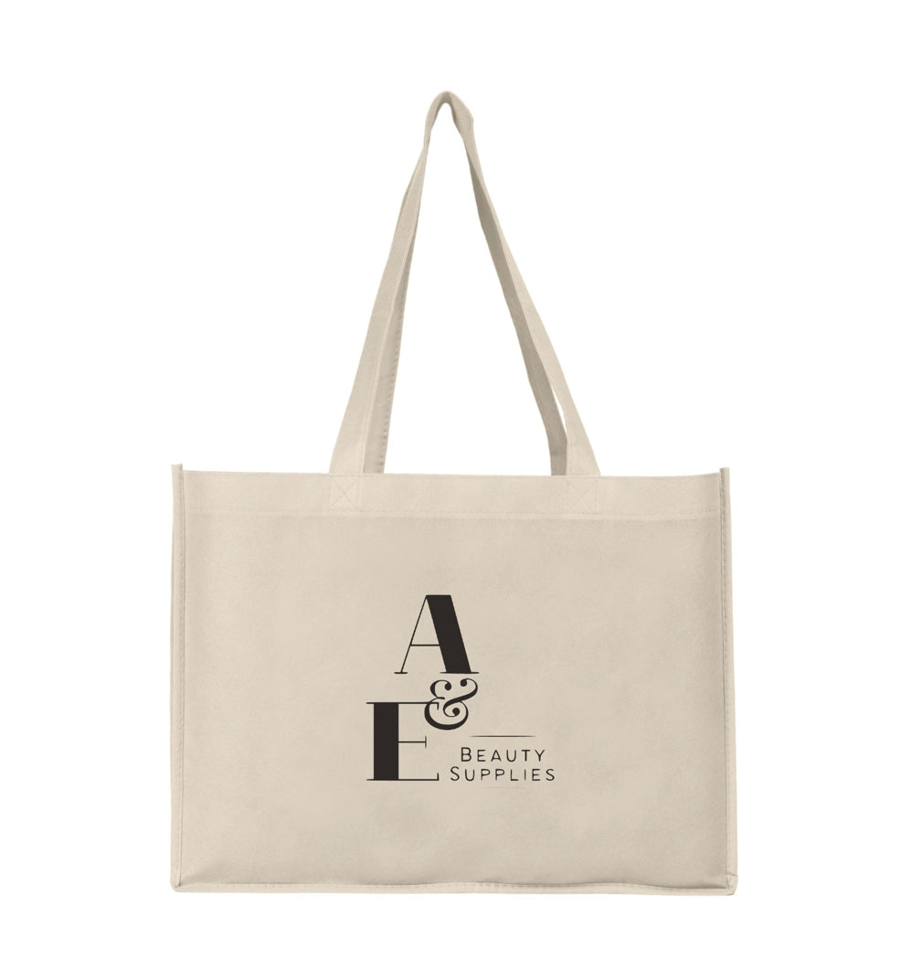 A & E Eco-Friendly Recyclable Tote Bag, durable and sustainable for daily use.
12"x 16