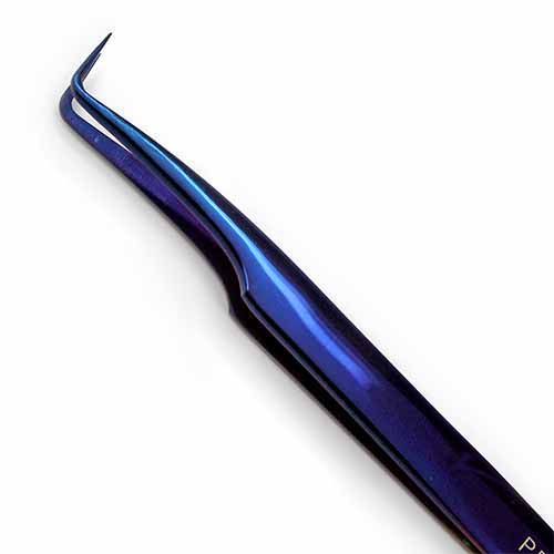 "Plasma 90º Lash Tweezer 9mm Tip PremierLash - A & E Beauty Supplies.
Purple tweeters with 90 degree bend"