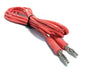 7 foot black electrode cord with banana plugs on either end - Red