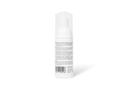 RefectoCil Brow & Lash Foam, 45ml bottle, designed for gentle cleansing during lash and brow treatments, white bottle with push top, clear cap, displayed on a clean, neutral background.