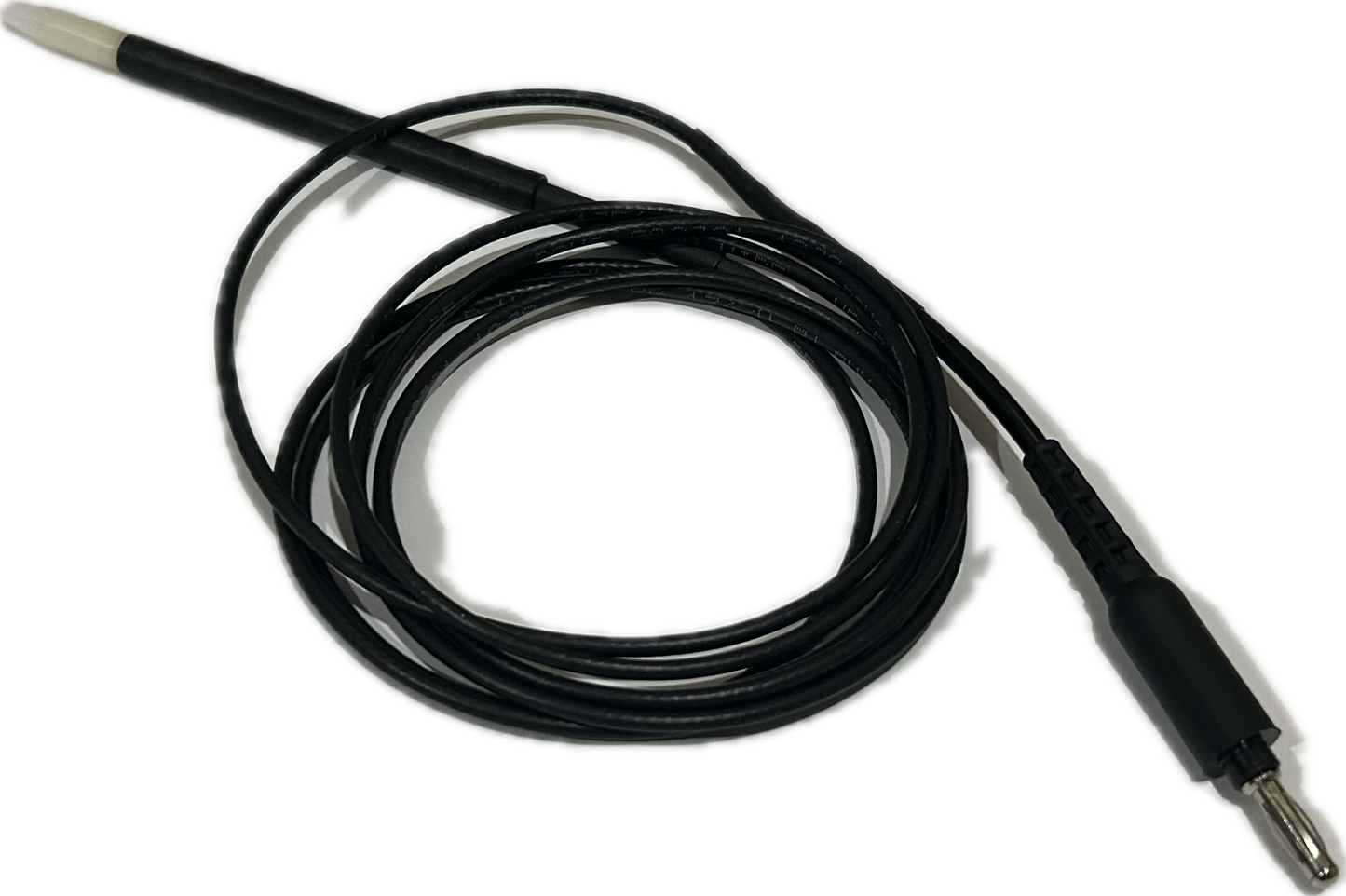 "A close-up of the F-shank short probeholder, used with Epileze electrolysis machines. The probeholder features a slim, straight handle with a secure grip, designed for precise control during electrolysis treatments."