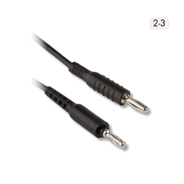 7 foot black electrode cord with banana plugs on either end