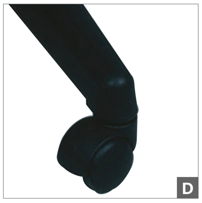 "Urethane caster kit with 4 or 5 casters for smooth, mark-free movement on salon furniture."