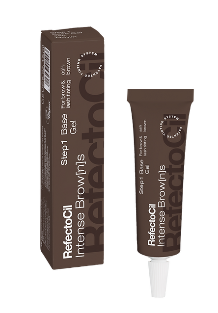 RefectoCil Base Gel for Intense Browns treatments, essential for rich, lasting lash and brow color preparation.Lasts for up to 6 weeks
Dermatologically &amp; ophthalmologically tested
Semi-permanent make-up effect for fuller looking brows
Not tested on animals. brown tube inside of a box with white lettering