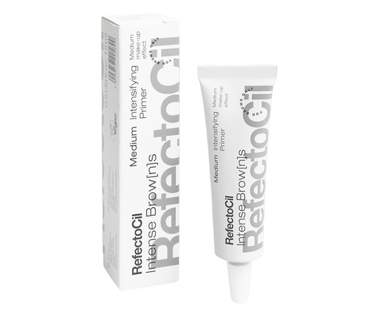 RefectoCil Intensifying Primer, enhancing lash and brow tinting results with deeper, even color application.
Lasts for up to 6 weeks
Dermatologically &amp; ophthalmologically tested
Semi-permanent make-up effect for fuller looking brows
Not tested on animals. White tube in a white box 