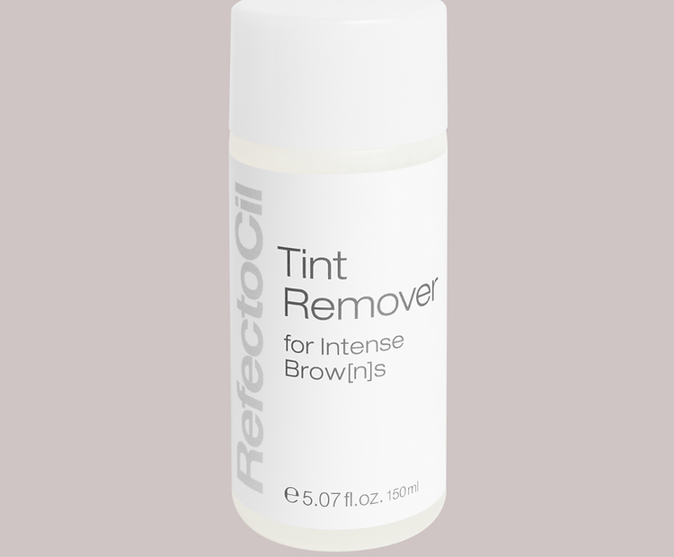RefectoCil Tint Remover, gentle formula for removing excess tint from skin after lash and brow treatments.RefectoCil Intense Brow[n]s Tint remover only removes stains which developed from RefectoCil Intense Brow[n]s products.
​The quicker the stain is treated the easier its removal. White cylinder with white cap