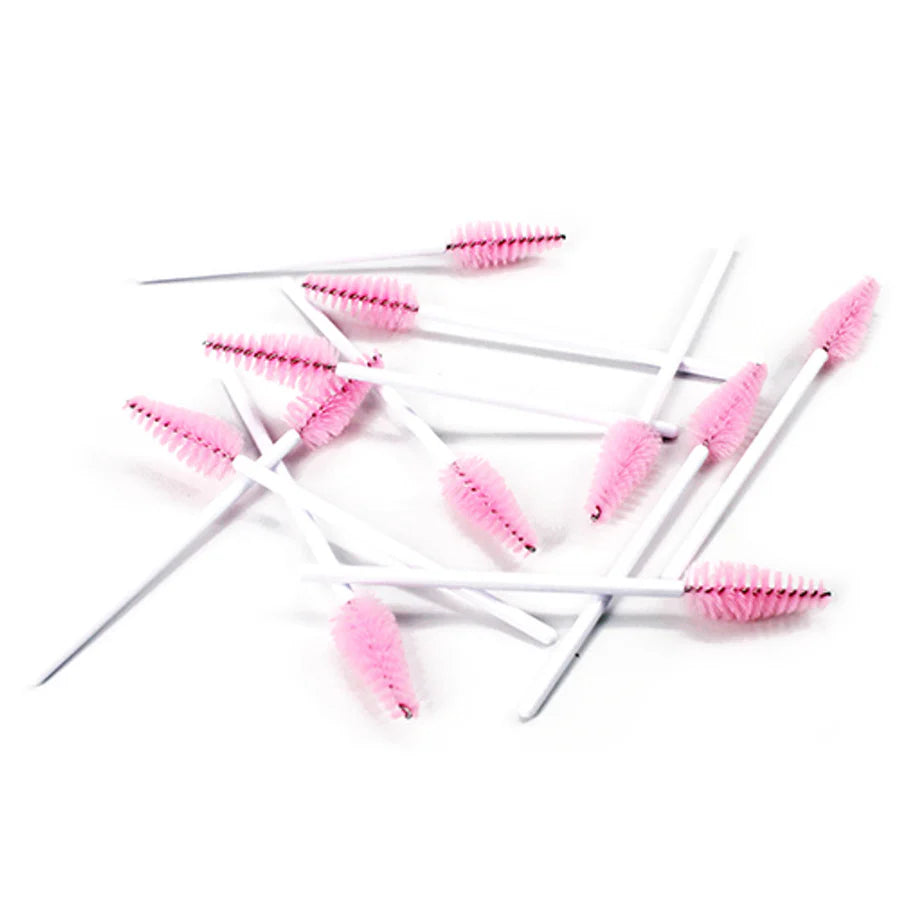 A set of tear-drop-shaped PremierLash mascara wands, designed for precise lash application and grooming, featuring sleek black handles and unique brush heads, displayed on a clean, neutral background.