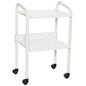 "Constella Duo Cart with 2 shelves in white, offering organized storage for beauty tools, equipment, and accessories."