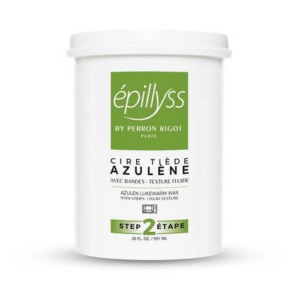 "Epillyss warm wax, tub that come in 10 scents, 591ml/20oz, ideal for professional waxing treatments with a pleasant fragrances this is azulene ."