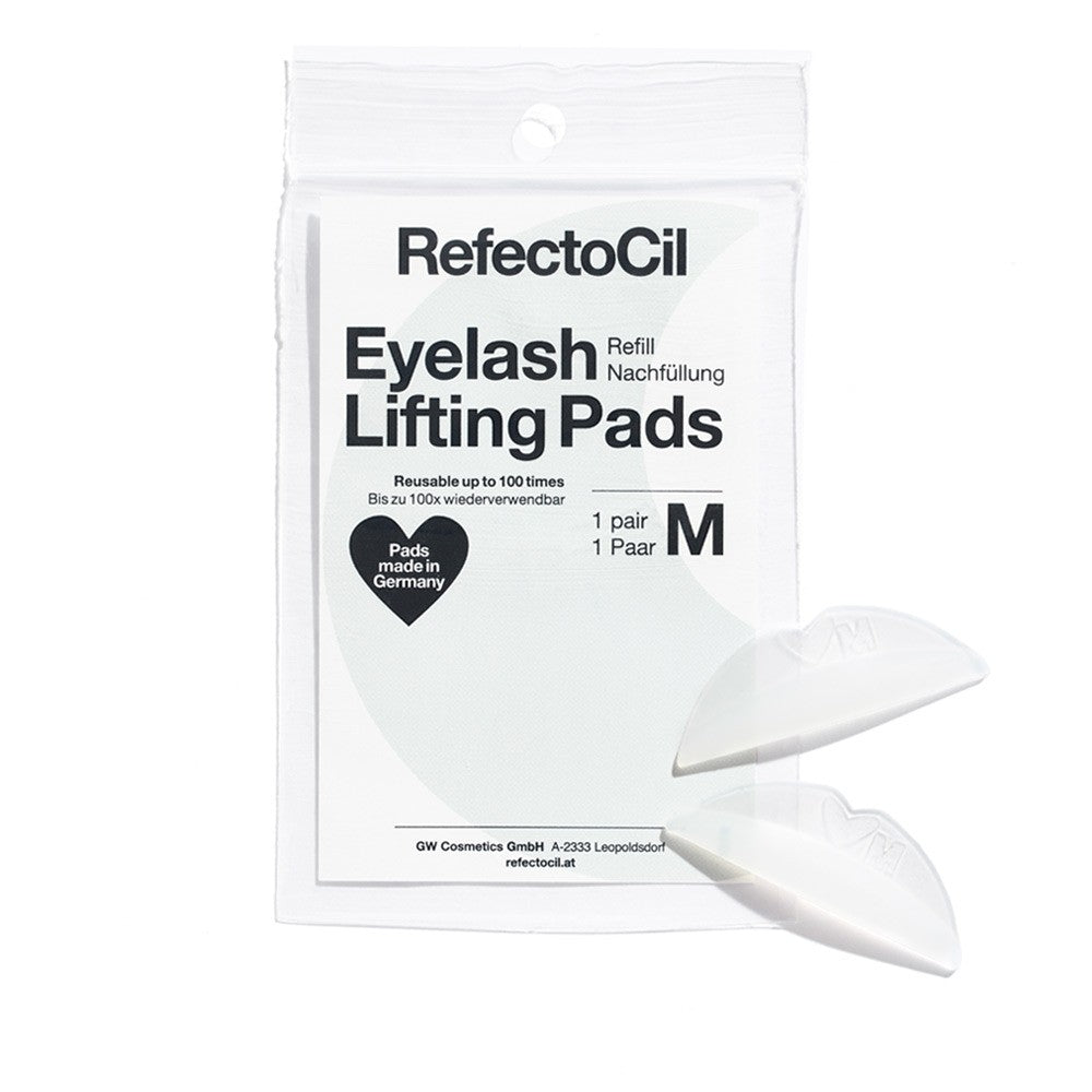 RefectoCil Eyelash Lifting Pads, perfect base for natural lash lifts. White pouch with two eye pads. 1 pair per refill. Reusable for up to 100 times.&nbsp;

Available sizes: S, M, L