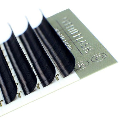 PremierLash Short Lash Tray 7-9mm, 16 rows, ultra-soft PBT lashes from A & E Beauty Supplies, perfect for inner corners and lower lashes.
Tray of lashes.