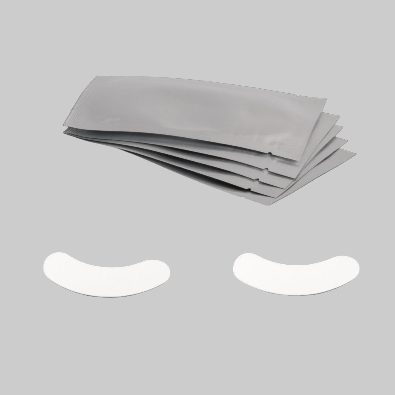 "Under Eye Gel Pads 10 Pairs - A & E Beauty Supplies. White pad in grey package"